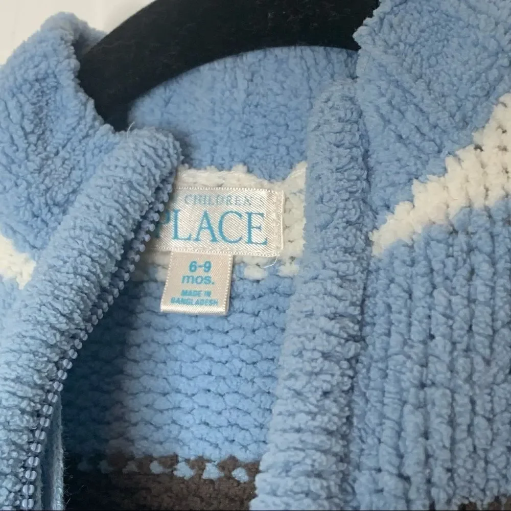 💕3 for $15💕 The Children’s Place Zip Up Blue Stripe Sweater